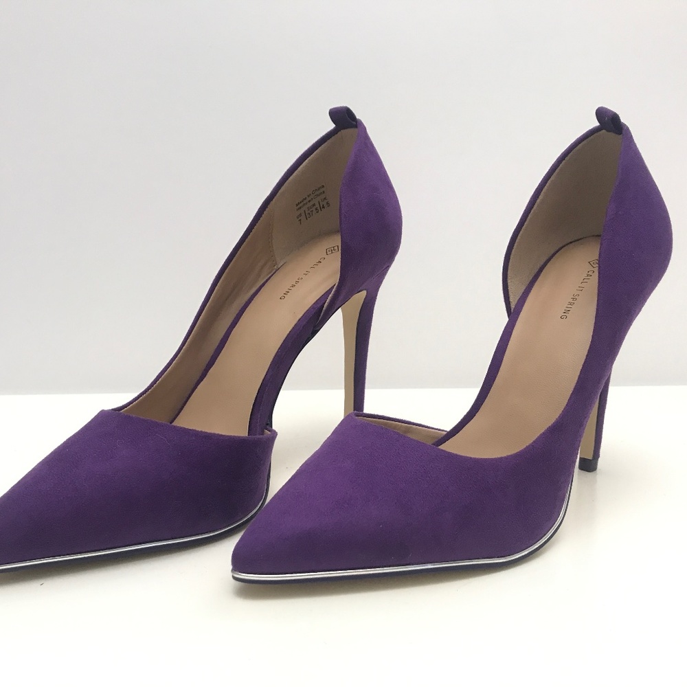 Call It Spring Purple Suede Pumps - Picture 2 of 3